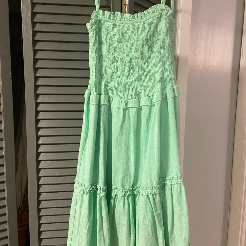 Mint Green Smocked Dress